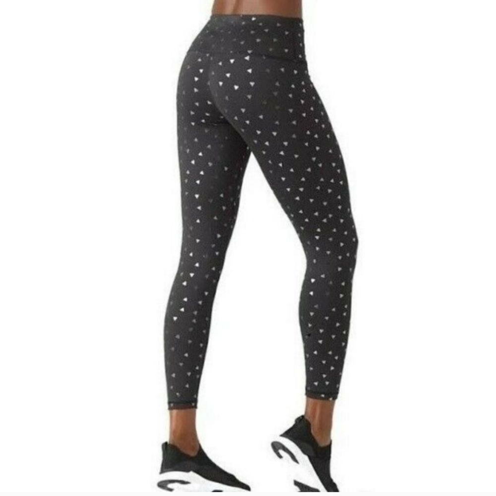 Glyder Black Silver Triangle Print Leggings Women’s Sz Medium